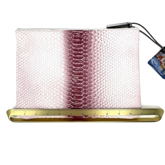 August Design Pink Clutch Banana Republic Leather Croc Alligator Bag New NWT - Picture 9 of 12